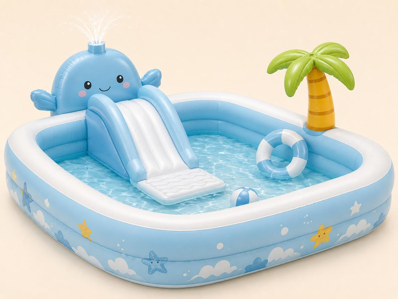 Nên chọn bể phao làm bằng chất liệu nhựa PVC dày dặn để chịu được lực va đập tốt.