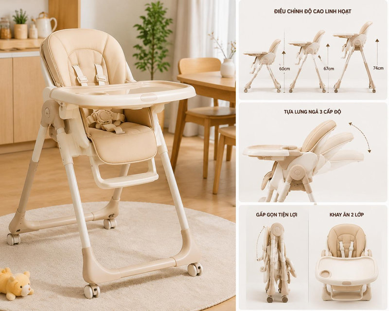 Nên chọn loại ghế có đệm ngồi làm bằng chất liệu dễ dàng lau chùi, làm sạch