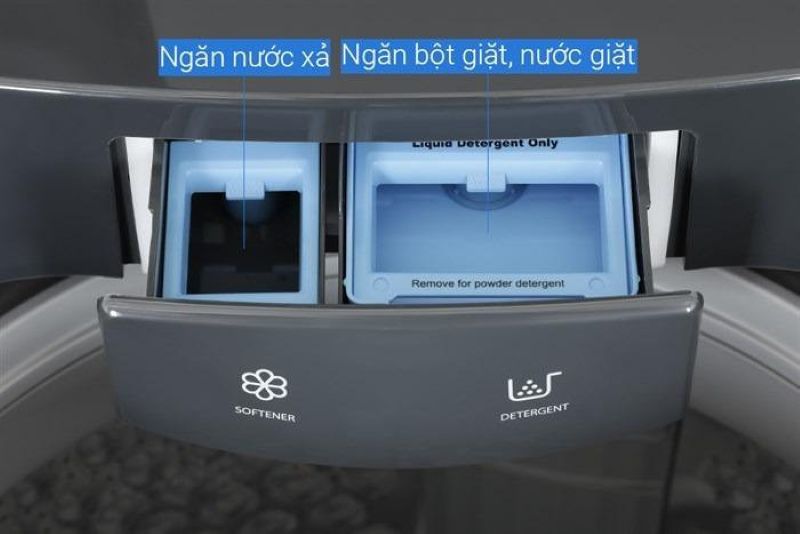 Ngăn chứa nước xả của máy giặt Toshiba cửa trên
