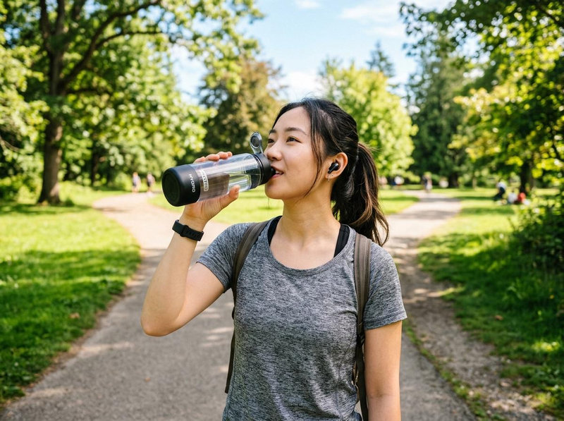 Người vận động nhiều, ra mồ hôi nên uống 500ml - 1 lít nước kiềm mỗi ngày kết hợp với nước thường