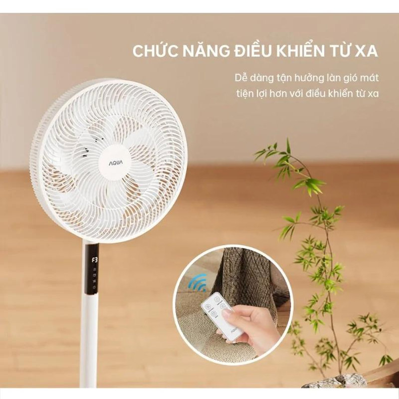Quạt Aqua được trang bị remote điều khiển từ xa tiện lợi