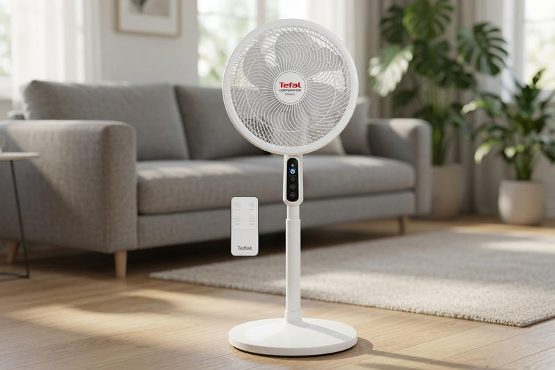 Quạt cây Tefal mát sâu nhờ cánh quạt 40cm với công suất 80W
