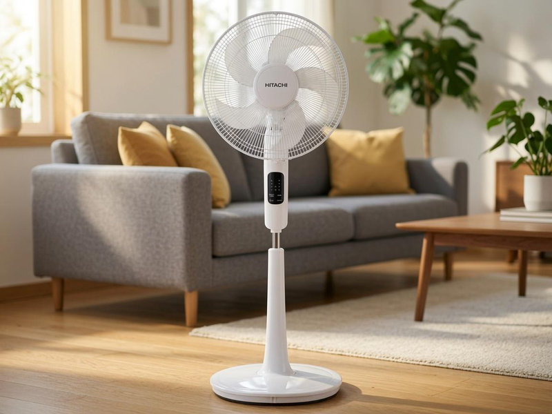 Quạt Hitachi vận hành êm ái, phù hợp sử dụng trong phòng ngủ có