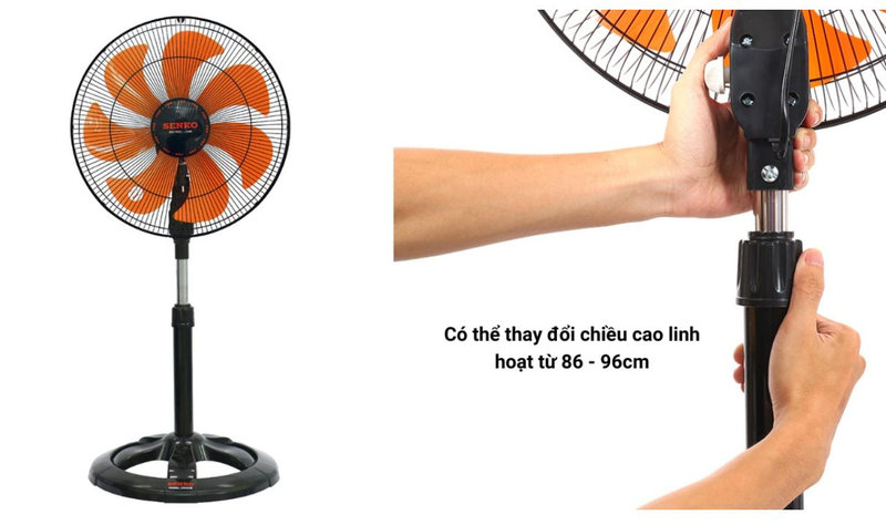 Quạt lửng Senko có thiết kế tối giản, gọn gàng