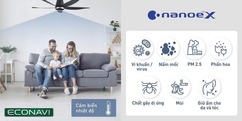 Quạt Panasonic với cảm biến ECONAVI tự động điều chỉnh mức gió phù hợp, mang đến cảm giác dễ chịu để bạn ngủ ngon suốt đêm