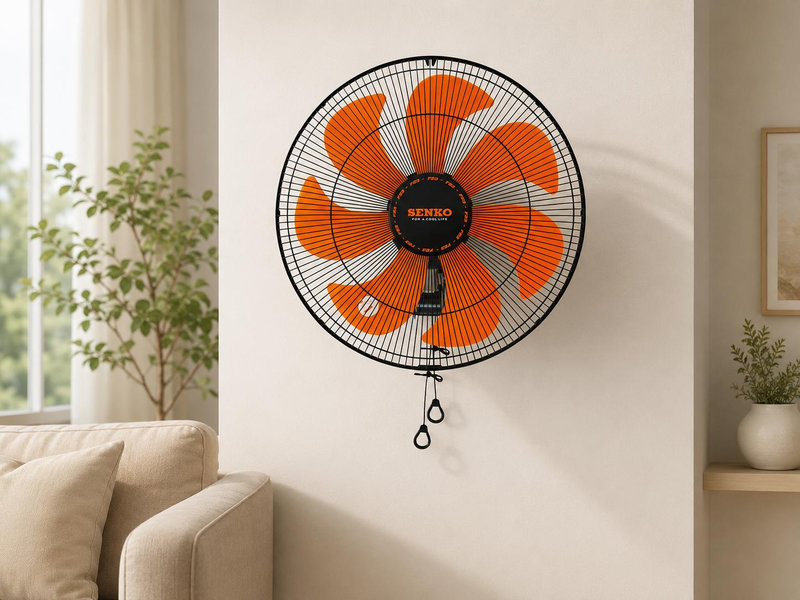 Quạt treo tường 7 cánh lắp cố định trên tường, không chiếm diện tích sàn