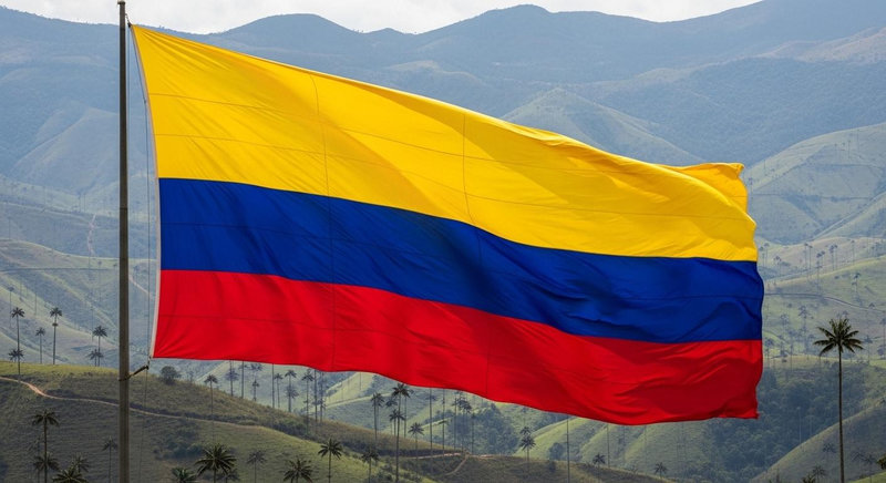 Quốc kỳ Colombia nổi bật với dải màu vàng chiếm một nửa diện tích