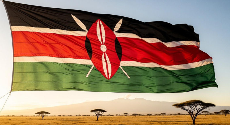 Quốc kỳ Kenya mang đậm bản sắc với chiếc khiên và ngọn giáo Maasai