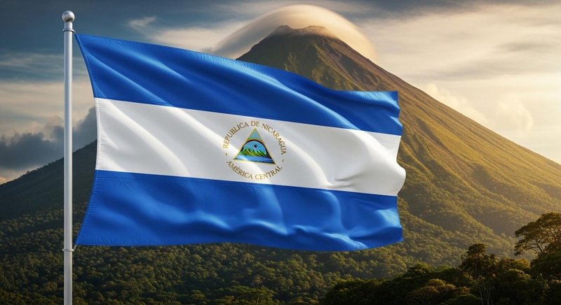 Quốc kỳ Nicaragua mang đậm dấu ấn Trung Mỹ với biểu tượng tam giác độc đáo