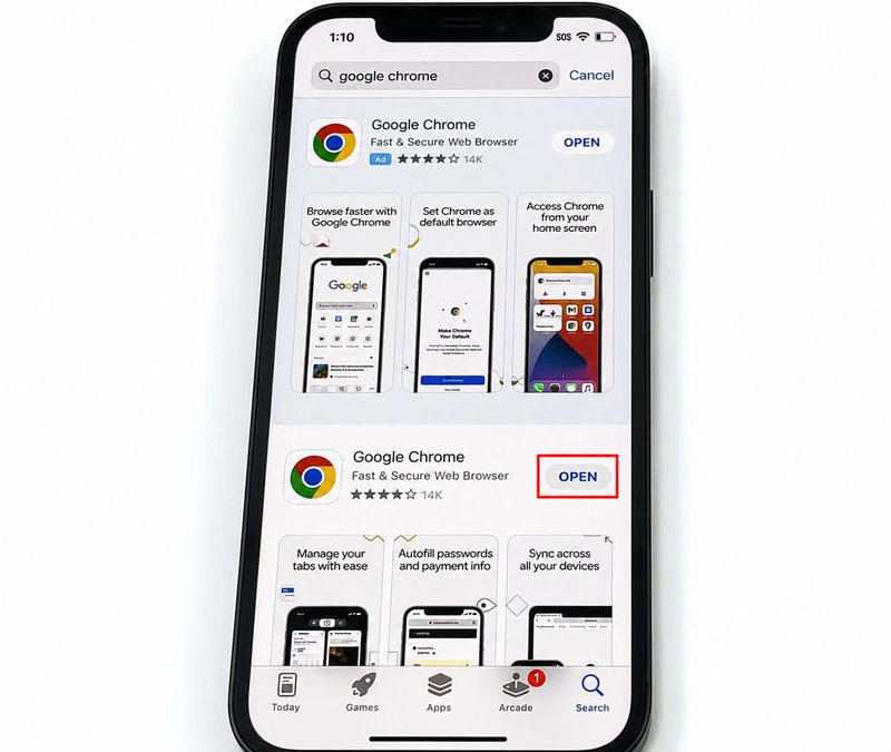 Sau khi cài đặt có thể mở trên máy Iphone