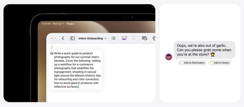 Siri AI có thể tạo bản nháp mới hoặc đưa ra ý kiến cho nội dung bạn đã viết