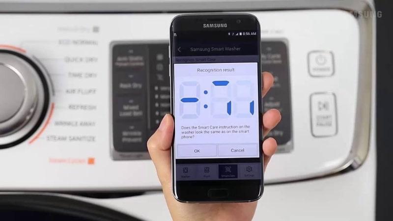 Sử dụng chức năng test lỗi khi máy giặt Samsung gặp sự cố