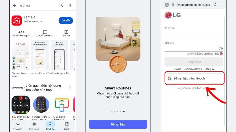 Tải và đăng nhập ứng dụng bằng tài khoản Google