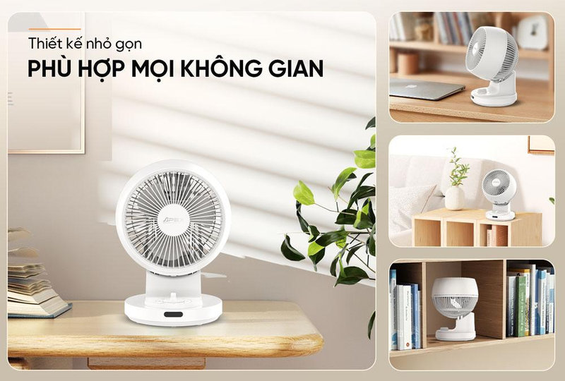 Thiết kế nhỏ gọn kết hợp đầu quạt tháo rời mang đến sự tiện lợi trong quá trình sử dụng và vệ sinh.