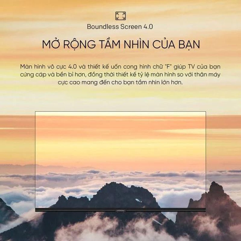 Thiết kế tràn viền của tivi Coocaa 32 inch mang đến cảm giác màn hình rộng rãi hơn
