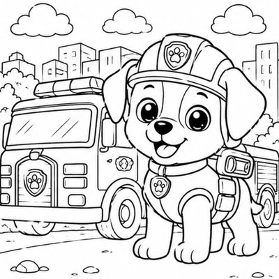 Huy hiệu chó cứu hộ giúp bé luyện tô màu kim loại và hiệu ứng ánh sáng phản chiếu