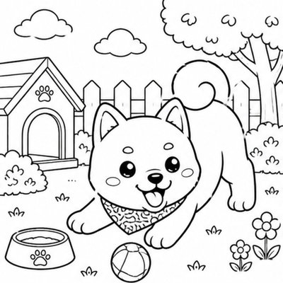 Lông đỏ nâu trắng Shiba giúp bé luyện phối màu ấm áp theo từng vùng cơ thể