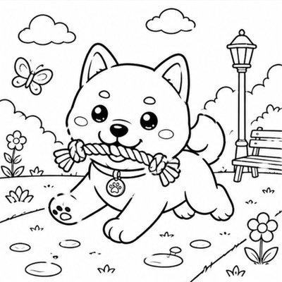 Đuôi cuộn Shiba giúp bé luyện tô theo đường cong và tạo hiệu ứng mịn màng