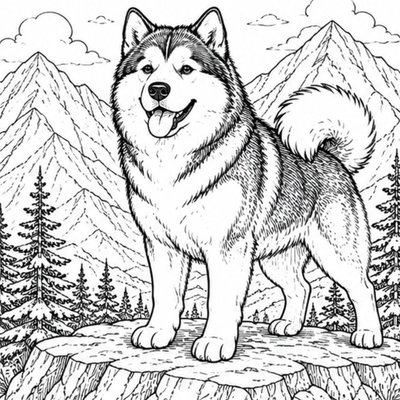 Vóc dáng to lớn Alaska giúp bé học tô màu nhân vật với nhiều mảng diện tích lớn