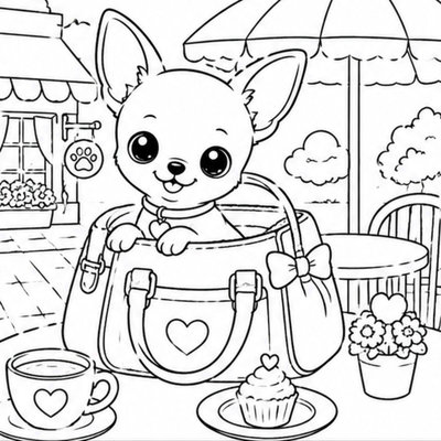 Chihuahua với trái tim giúp bé luyện phối màu hồng đỏ và nuôi dưỡng yêu thương