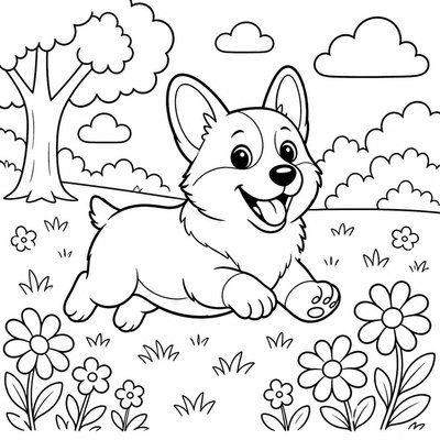 Chân ngắn ngộ nghĩnh của Corgi giúp bé phát triển khiếu hài hước trong hội họa