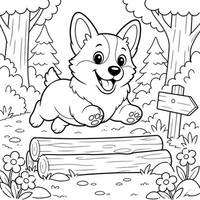 Bụng trắng của Corgi dạy bé xử lý vùng sáng và tối để tranh có chiều sâu
