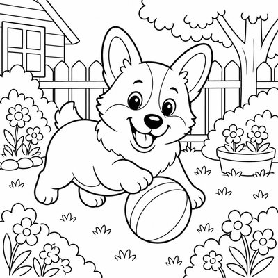 Corgi chạy nhảy giúp bé cảm nhận cách màu sắc diễn tả sức sống nhân vật