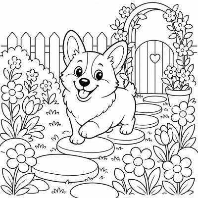 Khuôn mặt biểu cảm Corgi giúp bé chú ý chi tiết mắt mũi và miệng kỹ hơn