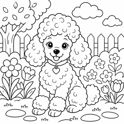 Lông xoăn Poodle giúp bé điều khiển bút tỉ mỉ qua từng đường xoắn ốc nhỏ