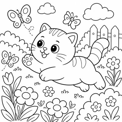 Nét vẽ tròn trịa của mèo Anh lông ngắn giúp bé dễ dàng tập tô và nhận biết hình khối