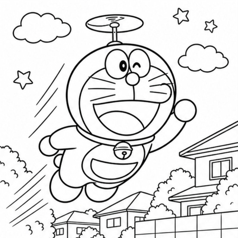 Sắc xanh dương quen thuộc của Doraemon giúp bé nhận diện nhân vật