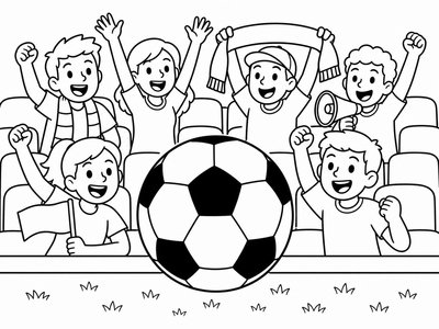 Bóng đá to rõ nét giúp bé luyện tô màu đều trên mảng tròn diện tích lớn