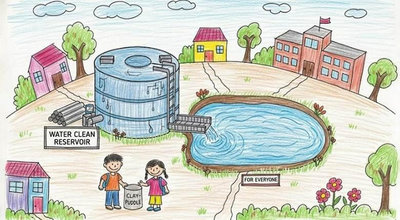 Tranh vẽ về ý thức bảo vệ và giữ gìn nguồn nước sạch cho thế hệ tương lai