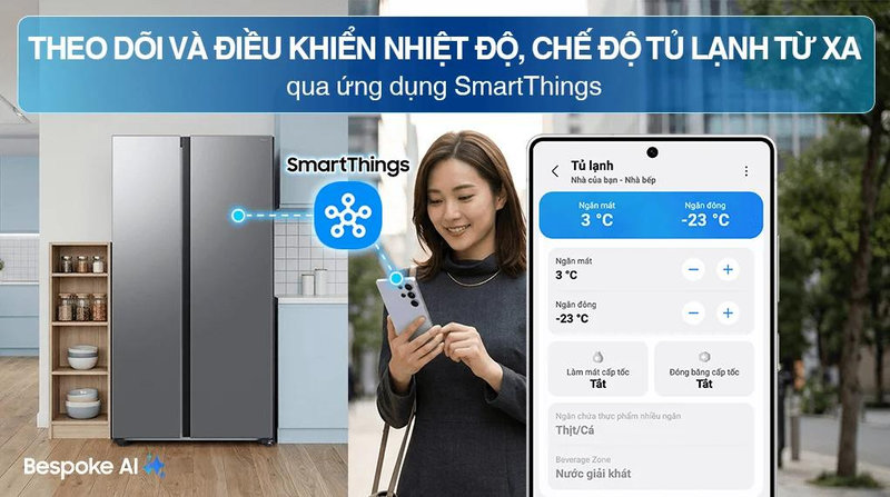 Tiện ích thông minh là một trong những lý do lớn khiến nhiều người ưa chuộng tủ lạnh Side By Side hơn tủ lạnh truyền thống