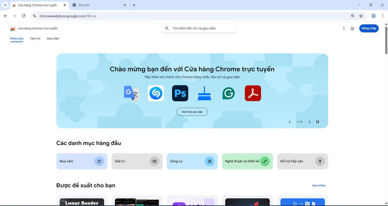 Tìm vào cửa hàng Chrome trực tuyến