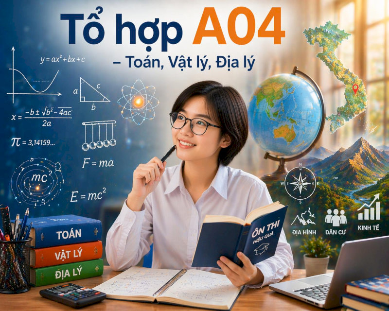 Tổ hợp A04 - Toán, Vật lý, Địa lý