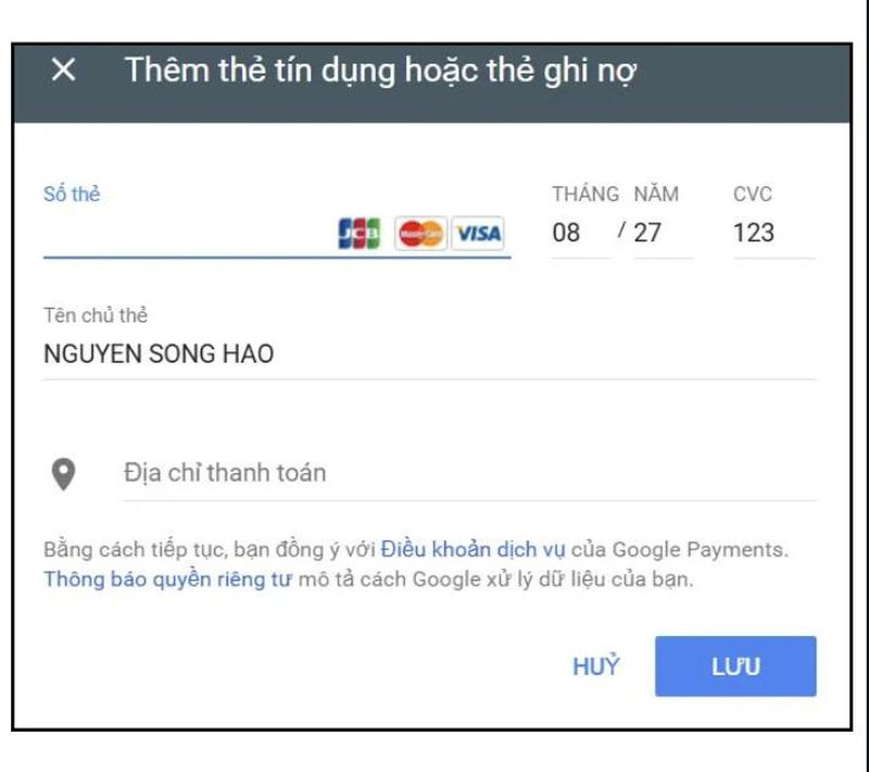 Toàn bộ quá trình đăng ký chỉ mất khoảng 5 phút nếu đã chuẩn bị sẵn thông tin thẻ