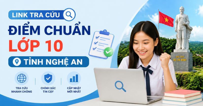 Thí sinh tra cứu điểm thi lớp 10 Nghệ An tại Cổng thông tin điện tử Sở Giáo Dục và Đào Tạo Nghệ An