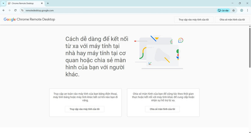 Truy cập vào Chrome Remote Desktop
