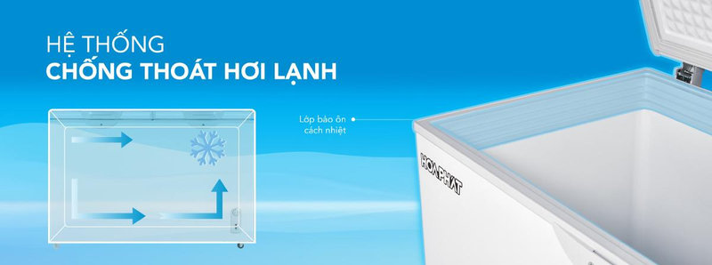 Hệ thống thất thoát hơi lạnh trên tủ đông Hòa Phát