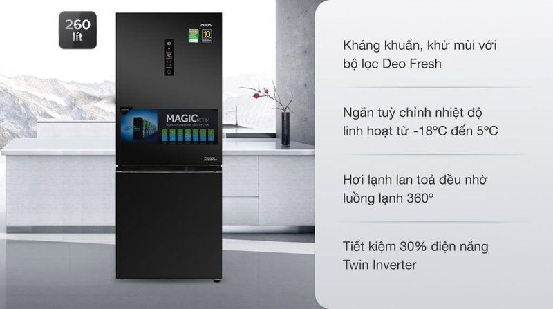 Tủ lạnh Aqua Inverter ngăn đá dưới là xu hướng thiết kế công thái học hiện đại