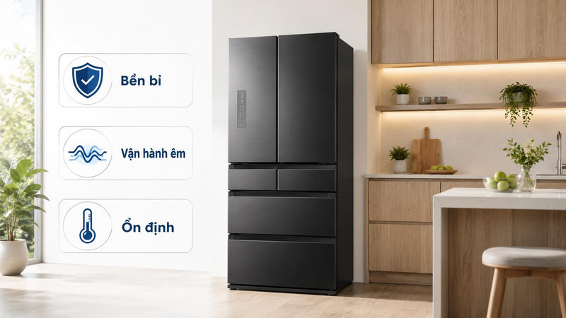 Tủ lạnh Nhật Bản bền bỉ, vận hành êm và ổn định