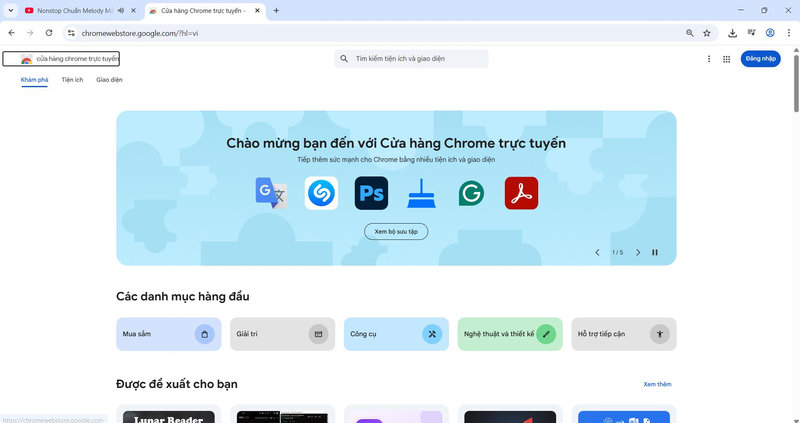 Vào cửa hàng Chrome trực tuyến