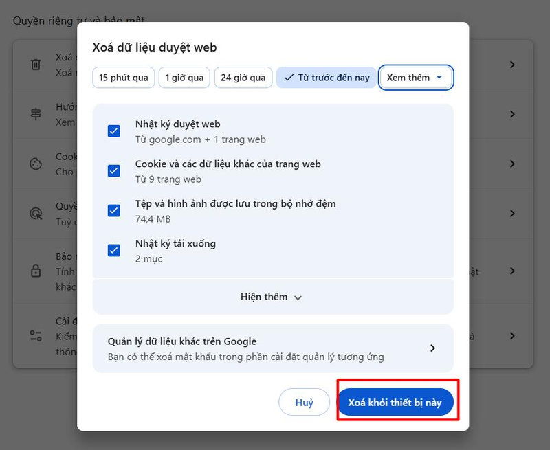 Xóa bộ nhớ đệm giúp Chrome hoạt động ổn định hơn