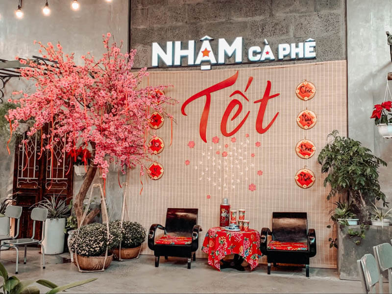 Trang trí Tết quán cafe phong cách quê nhà