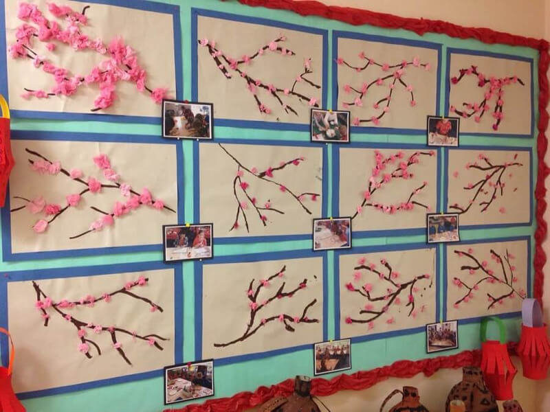 Trang trí Tết ở lớ học với tiểu cảnh handmade