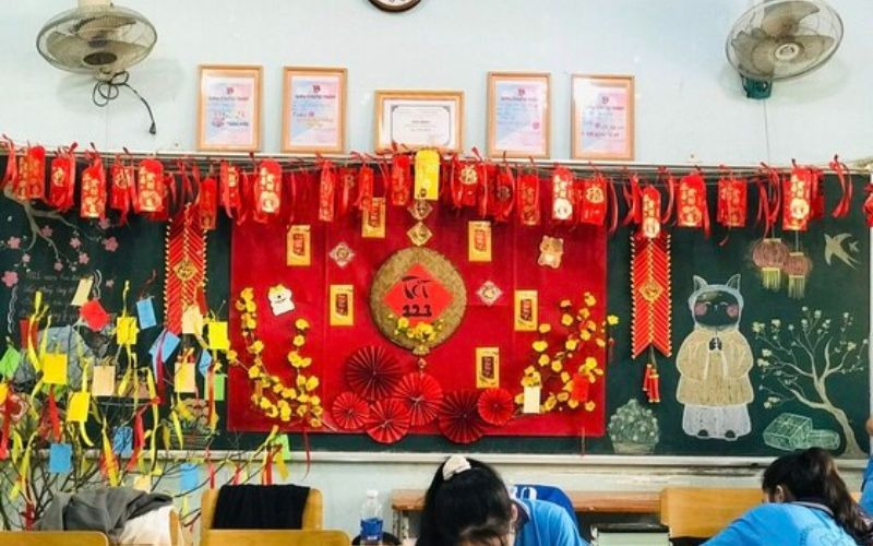 Góc bảng vẽ chủ đề Tết