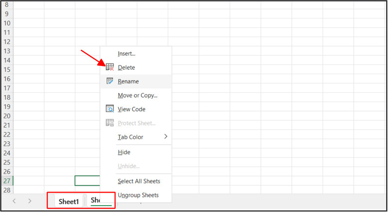 Xóa nhiều worksheet cùng lúc