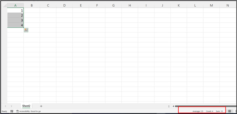 Xem thống kê dữ liệu nhanh