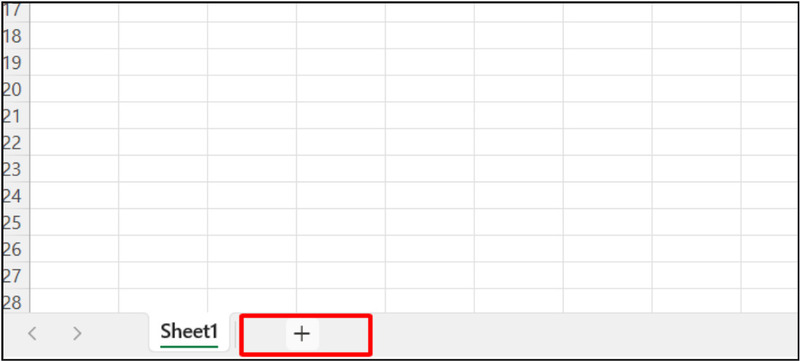 Nhấn vào dấu cộng để thêm worksheet mới
